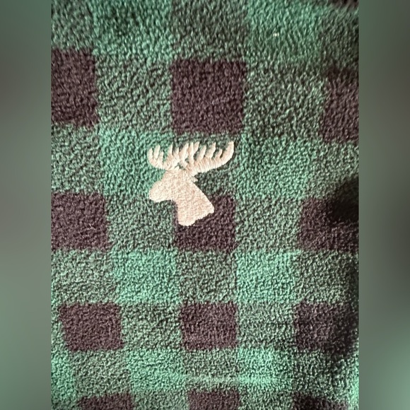 The Children’s Place Boy’s Med. 7/8 Christmas Reindeer Zip Up Green PJ’s! Twins - Picture 3 of 14